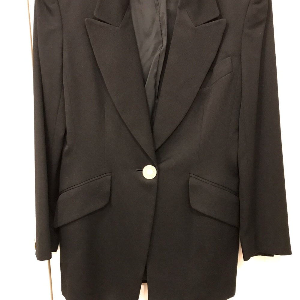 Vintage Dana Buchman 100% Pure Wool Black Blazer Size 4 with